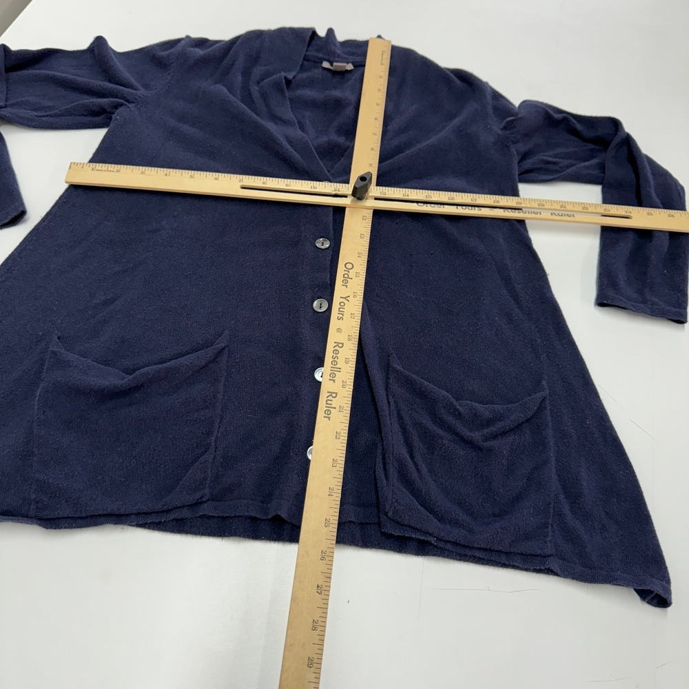 J. Jill Cardigan Women XS Blue Button Front Pockets Cotton Blend Sweater - Picture 6 of 9